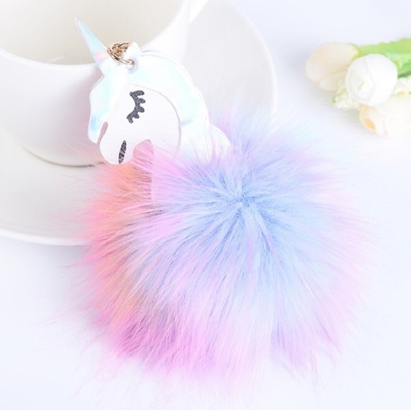 Accessories - FREE Iridescent pom pom unicorn keychain